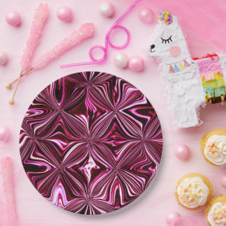 Assiettes En Carton Motif géométrique en marbre rose minuit