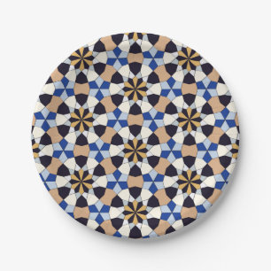 Assiettes En Carton Motif géométrique islamique 