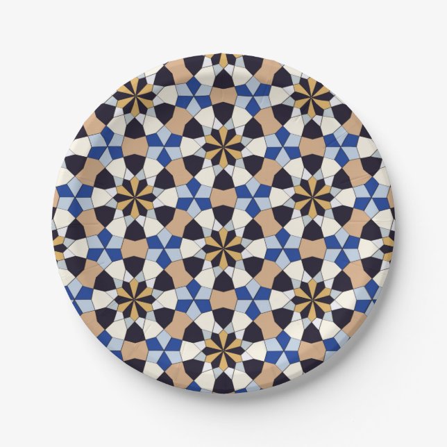Assiettes En Carton Motif géométrique islamique  (Devant)