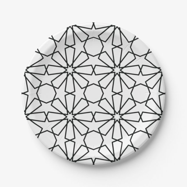 Assiettes En Carton Motif géométrique islamique Design arabe (Devant)