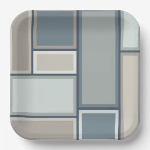 Assiettes En Carton Motif géométrique moderne Modulaire du milieu du s