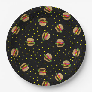 Assiettes En Carton motif hamburger