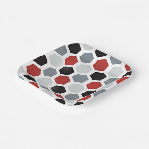 Assiettes En Carton Motif Hexagon d'Art Moderne