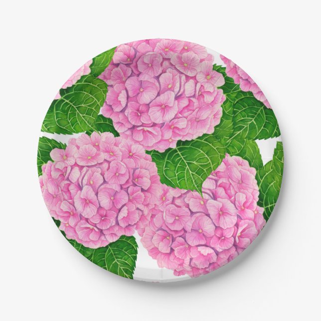 Assiettes En Carton Motif Hydrangea (Devant)