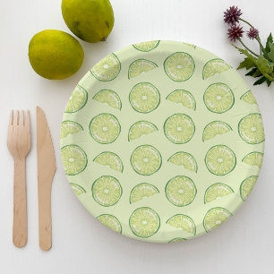 Assiettes En Carton Motif illustré de tranches de fruits d'agrumes de 