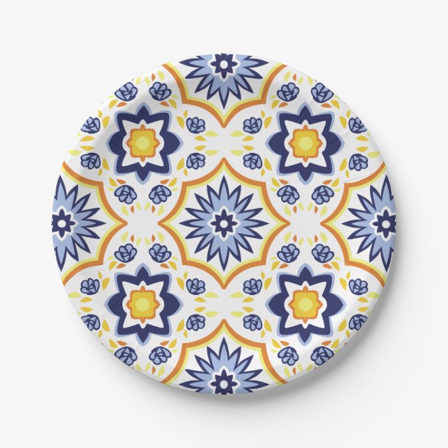Assiettes En Carton motif islamique traditionnel (Devant)