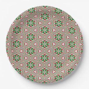Assiettes En Carton Motif Kaleidoscope de Noël