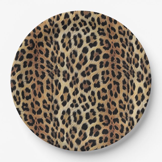 Assiettes En Carton Motif léopard, tigre, peau de léopard, tendance, (Devant)