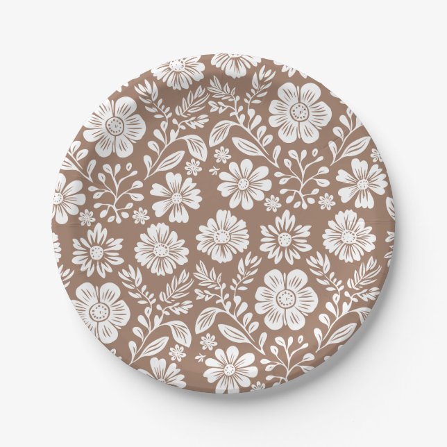 Assiettes En Carton Motif mexicain Baby shower Terracotta (Devant)