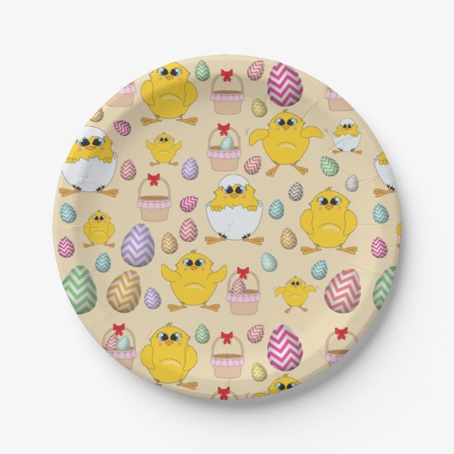 Assiettes En Carton Motif mignon de Pâques (Devant)