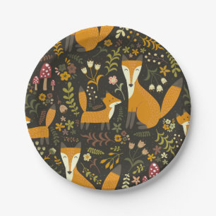 Assiettes En Carton Motif migre Woodland Fox