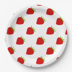 Assiettes En Carton Motif mûre fraise
