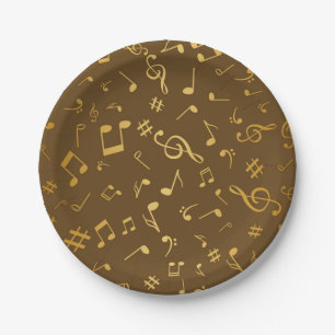 Assiettes En Carton Motif musical