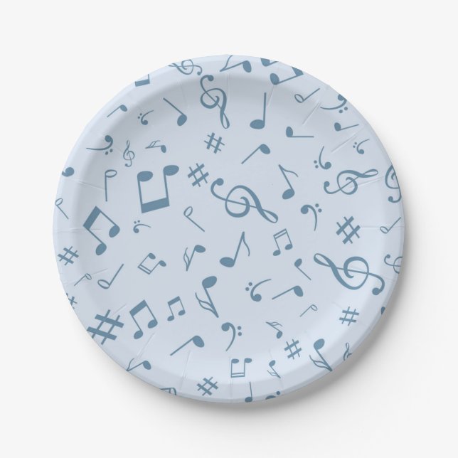 Assiettes En Carton Motif musical (Devant)