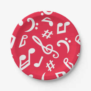 Assiettes En Carton Motif musical