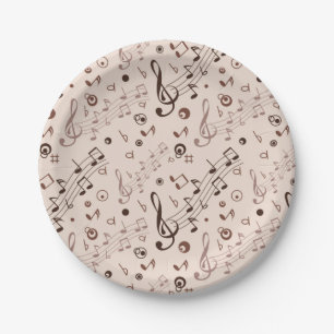 Assiettes En Carton Motif musical