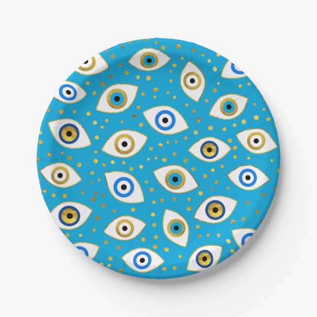 Assiettes En Carton motif Nazar Eye Amulet #5 (Devant)