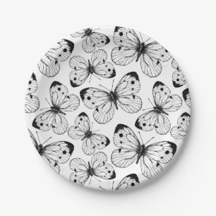 Assiettes En Carton Motif papillon de choux