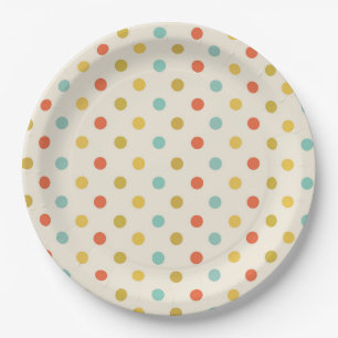 Assiettes En Carton Motif Pastel Polka Dot
