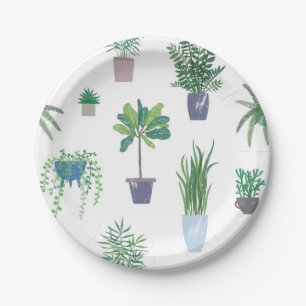 Assiettes En Carton motif plante
