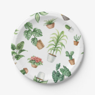 Assiettes En Carton motif plante