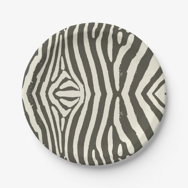 Assiettes En Carton Motif Poster de animal Zebra Stripe (Devant)