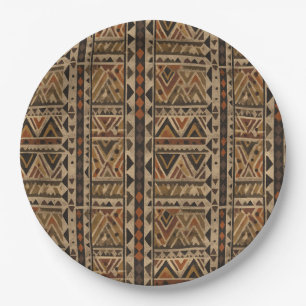Assiettes En Carton Motif rayure rustique sud-ouest (2)