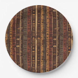 Assiettes En Carton Motif rayure rustique sud-ouest (5)