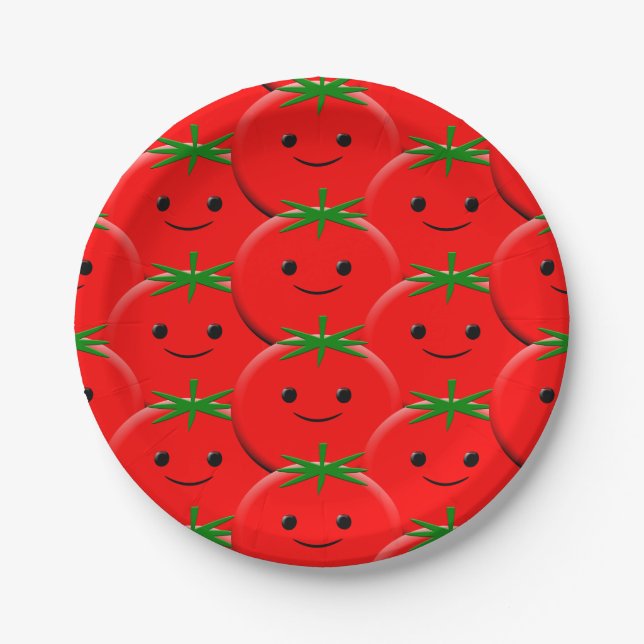 Assiettes En Carton Motif Red Tomato (Devant)