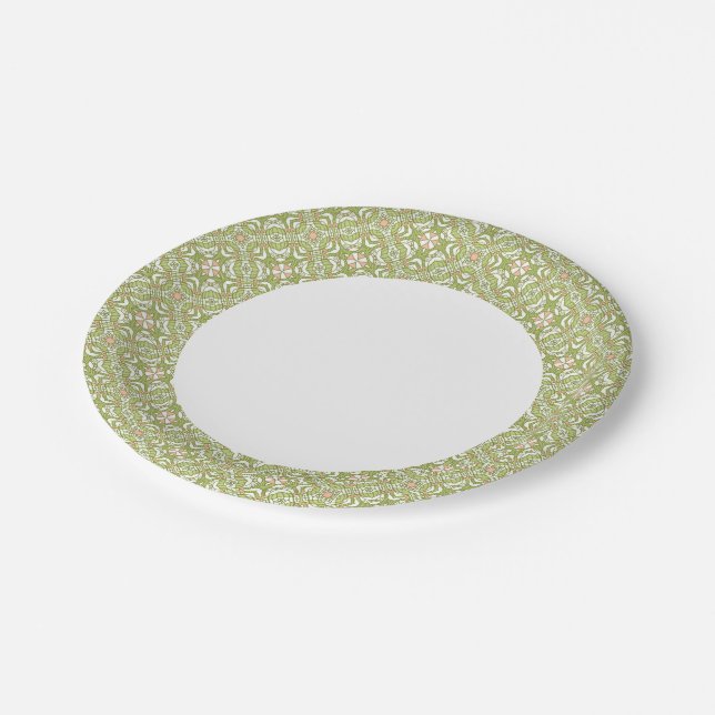 Assiettes En Carton motif rétro coloré arrière - plan 2 (Angle)
