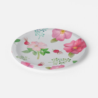 Assiettes En Carton Motif rose Hip Garden