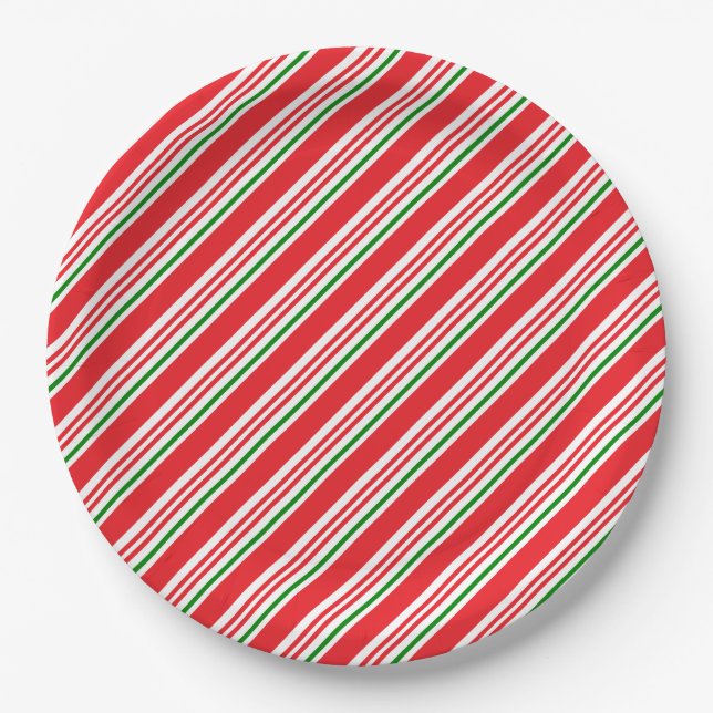 Assiettes En Carton Motif rouge vert et blanc Sucre de canne personnal (Devant)