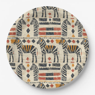Assiettes En Carton Motif safari tribal Bohème Zèbre