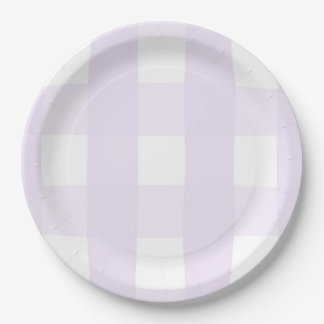 Assiettes En Carton Motif sans couture à carreaux gingham lilas peint