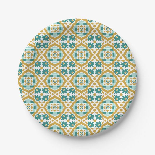 Assiettes En Carton Motif sans couture du motif 1 classique italien (Devant)