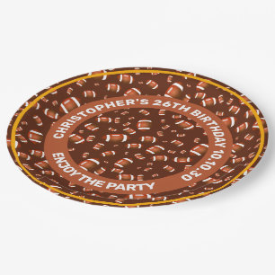 Assiettes En Carton Motif Sans Faille Des Ballons De Football Américai