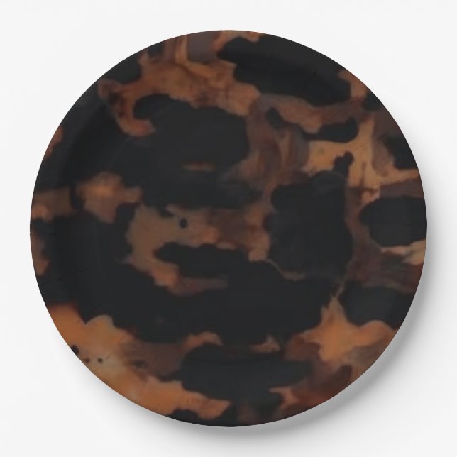Assiettes En Carton Motif sans fil Tortoiseshell, Chic TortoiseShell (Devant)