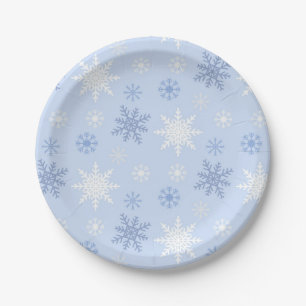 Assiettes En Carton Motif Snowflake