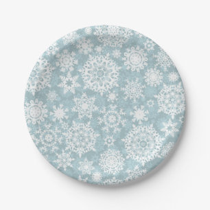 Assiettes En Carton Motif Snowflake