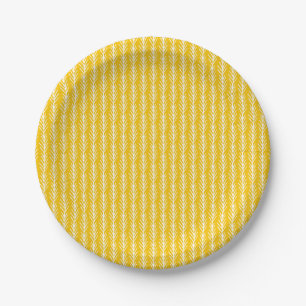 Assiettes En Carton Motif tiré par la main de blé d'or