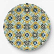 Motif turquoise, Turquoise, Jaune & Gris Gris