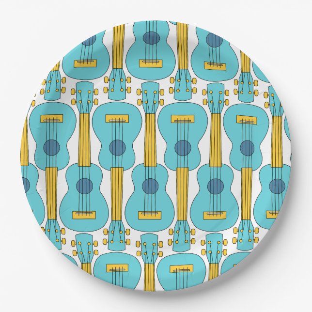 Assiettes En Carton Motif Ukulele vertical (Devant)