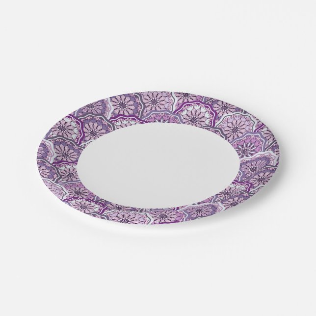 Assiettes En Carton Motif Vintage (Angle)