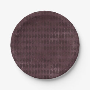 Assiettes En Carton Motif vintage d'arlequin violet