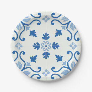 Assiettes En Carton Motif Vintage du carrelage portugais Azulejo