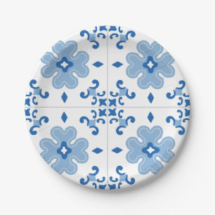 Assiettes En Carton Motif Vintage du carrelage portugais Azulejo