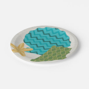 Assiettes En Carton Motifs de Shell II