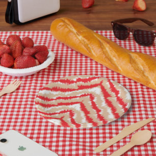 Assiettes En Carton Motifs et motifs de texture rouge, orange et rose