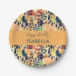 Assiettes En Carton Motifs Motif pour animaux Safari Couleur coucher d