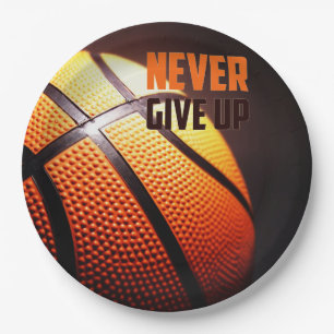 Assiettes En Carton Motivation du basket-ball - ne jamais abandonner p